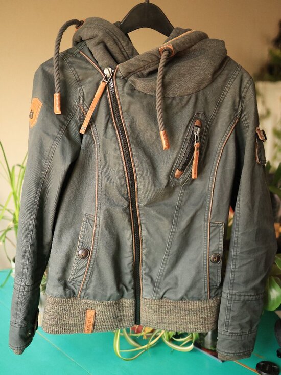 Naketano Jackets & Blazers - Very Rare Naketano Jacket Sz S Grey Asymetric Zip Like New